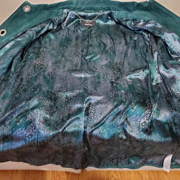 Dennis Basso Washable Suede Long Jacket with Silver Turnkey Closures - Picture 12 of 13